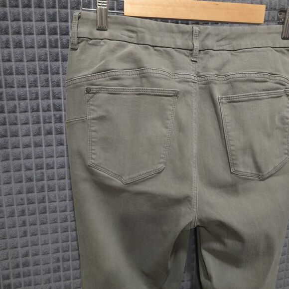 Slimming Sage Skinny Ankle Jeans 32x29 Olive Green Stretch Waist Boho Chic Urban - Picture 11 of 16